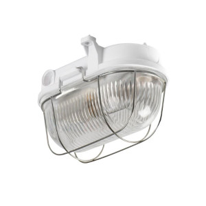 Oprawa kanałowa 1xE27 max.25W IP54 biała z siatką metalową HERMI 7063NB; 70524, KANLUX