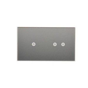 SIMON54 Touch Panel dotykowy S54 Touch, 2 moduły, 1 pole dotykowe + 2 pola dotykowe poziome, srebrna mgła