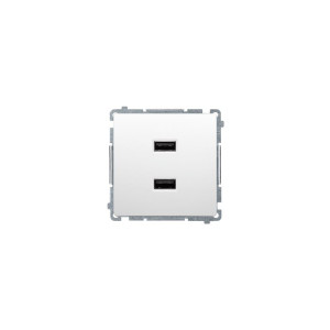 SIMON BASIC Ładowarka 2xUSB moduł 2,1A 5VDC 230V, biały; BMC2USB.01/11