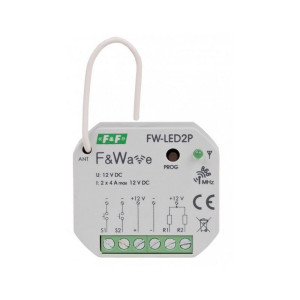 Radiowy dwukanałowy sterownik LED 12V - montaż PDT 10÷16V DC