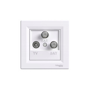 ASFORA Gniazdo TV-SAT-SAT końcowe (1dB) z ramką, białe; EPH3600121, SCHNEIDER ELECTRIC