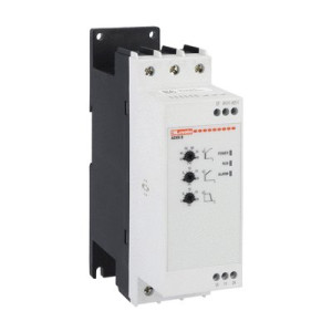 Softstart typu ADXNB, 18,5kW (400V), wersja podstawowa, wbudowany przekaźnik bypass, wbudowany wentylator. Zasilanie pomocnicze 100...240VAC. Znamionowe napięcie pracy 208...600VAC, 38A