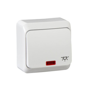 Prima Przycisk natynkowy światło z podświetleniem IP20, biały; WDE001016, SCHNEIDER ELECTRIC