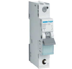 Wyłącznik nadprądowy 1P B 6A 6kA QuickConnect, MCB; MBS106 HAGER