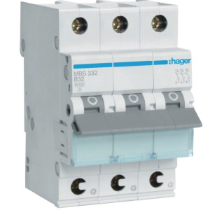 Wyłącznik nadprądowy 3P B 32A 6kA Quick Connect, MCB; MBS332 HAGER