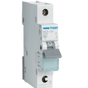 Wyłącznik nadprądowy 1P C 25A 6kA QuickConnect, MCB; MCS125 HAGER