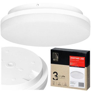 JANTAR LED 30W, plafon oświetleniowy, 3225lm, IP54, 4000K, klosz PC