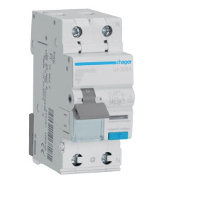 Wyłącznik różnicowoprądowy z członem nadprądowym 1P+N 6kA B 25A/30mA Typ A Quick Connect, RCBO; ADS925D, HAGER