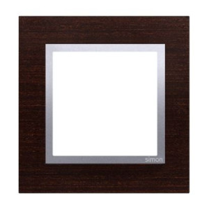 SIMON54 ramka 1-krotna Nature-Drewno, SREBRNE WENGE, IP20/IP44* (*IP44-należy zastosować uszczelkę ramki DUN1)