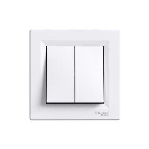 ASFORA Łącznik podwójny schodowy z ramką, zaciski szybkozłącza, biały; EPH0600121, SCHNEIDER ELECTRIC