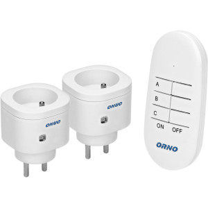 Zestaw bezprzewodowych mini gniazd sterowanych pilotem 2+1, 433MHz