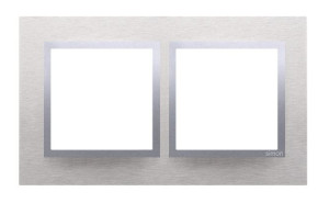 SIMON54 ramka 2-krotna Nature-Metal, INOX KLASYCZNY, IP20/IP44* (*IP44-należy zastosować zestaw uszczelek DUN2)