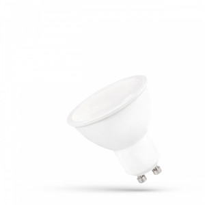 Żarówka LED GU10 9W 230V 860lm, 6000K zimna biel CW, szybka mleczna biała, 110st, 17000h; WOJ+13257_9W, SPECTRUM