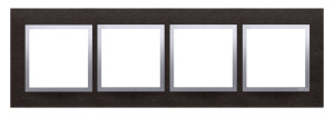 SIMON54 ramka 4-krotna Nature-Metal, INOX YIN, IP20/IP44* (*IP44-należy zastosować zestaw uszczelek DUN4)