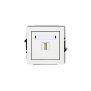 DECO Ładowarka pojedyncza USB A 10W max 5V 2A, moduł, biała; DCUSB-3 KARLIK