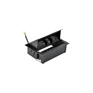 SIMON 480 Mediaport cover 2 gniazda zasilające + ładowarka z gniazdami USB, kabel 10cm, czarny; 48730E20B000000-44 SIMON Connect