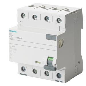 Wyłącznik różnicowoprądowy 4P 63A 30mA typ A 10kA 400V 4M; 5SV3346-6 SIEMENS