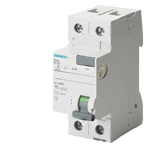 Wyłącznik różnicowoprądowy 2P 25A 30mA typ AC 10kA 230V 2M biegun N z lewej; 5SV4312-0KL SIEMENS