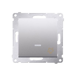 SIMON 54 Przycisk dzwonek z podświetleniem LED 10A 250VAC, moduł, szybkozłącza, srebrny mat; DD1L.01/43 KONTAKT-SIMON