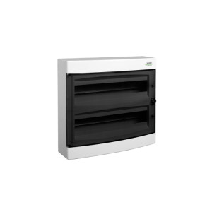 PNS 24T Plastikowa rozdzielnica n/t, przezroczyste drzwi IP40, 2 rzędy, 2x12 modułów