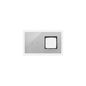 SIMON54 Touch Panel dotykowy S54 Touch, 2 moduły, 2 pola dotykowe poziome + 1 otwór na osprzęt S54, srebrna mgła