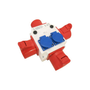 Rozgałęźnik siłowy 32a IP44 wtyczka 32A 5P + 3 x gniazdo 3x32A 5P + 2 gniazdo 16A 250V; 408 TAREL