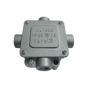Puszka natynkowa metalowa odgałęźna 5x4mm2 IP55 3 wejścia na PG13,5, wymiary: 96x110x42mm; 015 TAREL