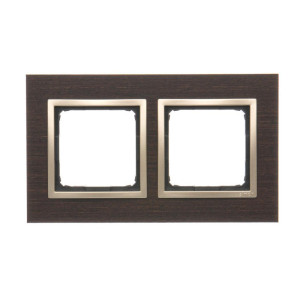 SIMON54 Ramka 2-krotna Nature-Drewno, ZŁOTE WENGE, IP20/IP44* (*IP44-należy zastosować zestaw uszczelek DUN2)