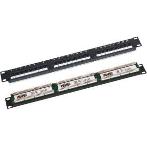 Patch panel 1U/19 Cali, UTP Nieekranowany,24 porty, kat.6e,złącza IDC,Q-LANTEC