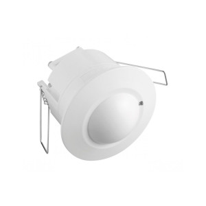 Czujnik mokrofalowy ruchu CM-5, max 1200W, 220-240VAC, 50/60Hz, kąt działania 360*, zasięg 1-8m ± 1,5- 3,5m, IP20, współpracuje z LED, wpuszczany, biały; AE-CM5000-00, GTV