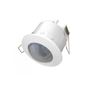 Czujnik ruchu CR-5, max 1200W, 220-240VAC, 50/60Hz, kąt działania 360*, zasięg 6m ± 2,2- 4m, IP20, współpracuje z LED, wpuszczany, biały; CR-CR5000-00, GTV