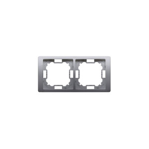 BASIC Ramka 2-krotna NEOS – uniwersalna poziom i pion; stal inox (opk=25szt)
