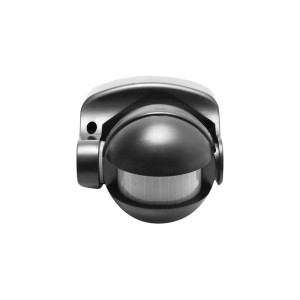 Czujnik ruchu CR-1, max 1200W, 220-240VAC, 50/60Hz, kąt działania 180*, zasięg 10m ± 1,8- 2,5m, IP44, współpracuje z LED, natynkowy, czarny; CR-CR1000-10, GTV