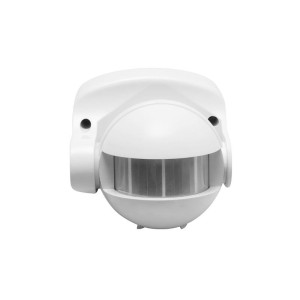 Czujnik ruchu CR-1, max 1200W, 220-240VAC, 50/60Hz, kąt działania 180*, zasięg 10m ± 1,8- 2,5m, IP44, współpracuje z LED, natynkowy, biały; CR-CR1000-00, GTV