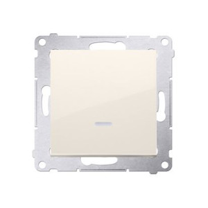 SIMON54 Łącznik jednobiegunowy z podświetleniem LED (moduł) 10AX, 250V~, szybkozłącza; krem