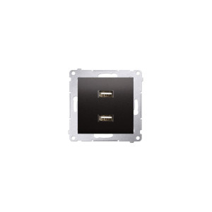 SIMON54 Ładowarka 2 x USB (moduł), 2.1 A, 5V DC, 230V; antracyt