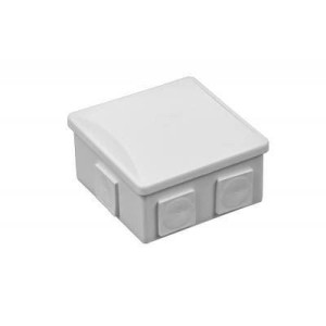 Puszka n/t IP44 80x80x40mm klik, 6 dławików, biała, S-BOX 036B; PAWBOL
