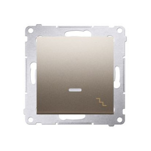 SIMON54 łącznik schodowy z podświetleniem LED (moduł) 10AX, 250V~, szybkozłącza; złoty (met.)