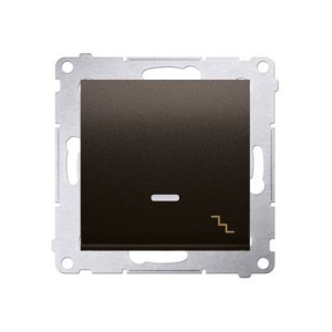 SIMON54 Łącznik schodowy z podświetleniem LED (moduł) 10AX, 250V~, szybkozłącza; brąz mat (met.)