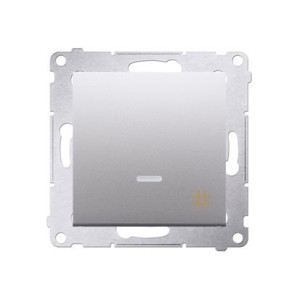 SIMON54 Łącznik krzyżowy z podświetleniem LED (moduł) 10AX, 250V~, szybkozłącza; srebrny matowy