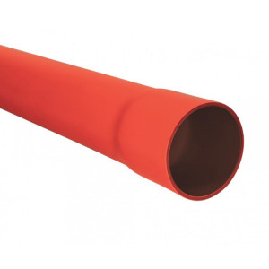 Rura osłonowa sztywna z kielichiem ROS-M (RHDPE) 160/8 - czerw. -6 m TT PLAST 10676