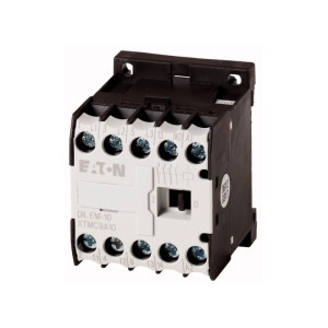 Stycznik mocy miniaturowy 3P 9A 4kW AC-3 400V, cewka 24VDC, styki pomocnicze: 1NO (1Z+0R), zaciski śrubowe, DILEM-10-G (24VDC); 010213, EATON ELECTRIC