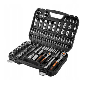 Zestaw kluczy 110 elementów 1/2", 1/4" w walizce; NEO