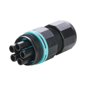 Gniazdo złączki hermetycznej 5-torowej Techno THB.387.B5A (5x0,25-1,5mm2) IP66/68