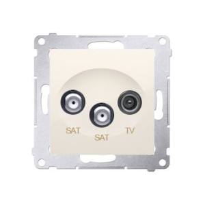 SIMON54 Gniazdo antenowe satelitarne podwójne SAT-SAT-RTV (moduł); kremowy
