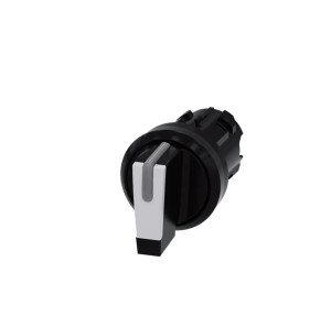 Przełącznik 3 pozycyjny 22mm czarny/biały z samopowrotem I>O