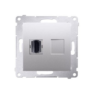 SIMON54 Gniazdo HDMI (moduł); srebrny mat