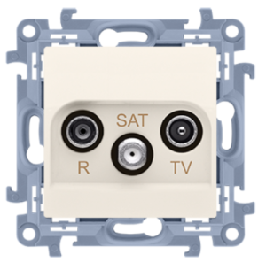SIMON10 Gniazdo antenowe R-TV-SAT końcowe/zakończeniowe, tłum.: 1dB, kremowy