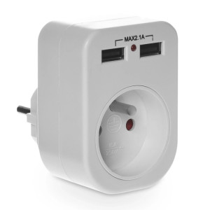 Gniazdo wtyczkowe z ładowarką 2xUSB