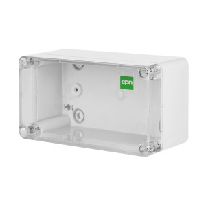 Puszka natynkowa hermetyczna INDUSTRIAL IP65, wymiary: 170X105X82mm, szary/transp.; 2707-01, ELEKTRO-PLAST NASIELSK